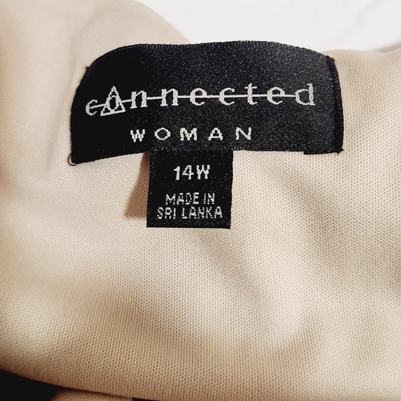 CONNECTED Apparel Lisa Gold Faux WRAP DRESS Size: 14W - Picture 11 of 12